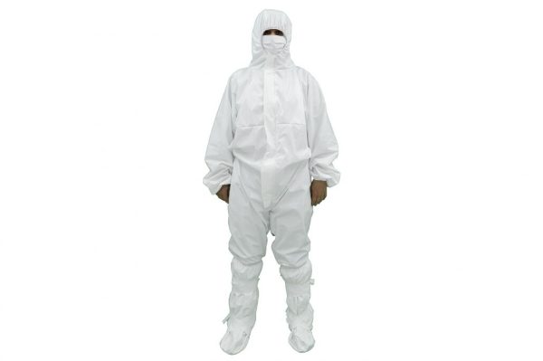 Coverall Overall Dustproof Workwear Jumpsuit Cotton and Polyethylene with Hood Washable size XXL, Waterproof, Washable - Image 2