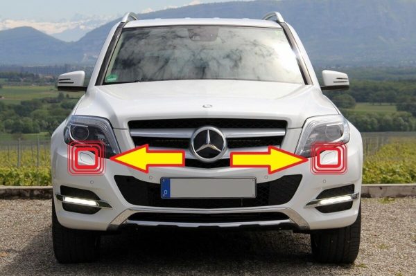 NEW GENUINE MERCEDES MB GLK X204 FRONT HEADLIGHT WASHER COVER PRIMED PAIR L+R - Image 2