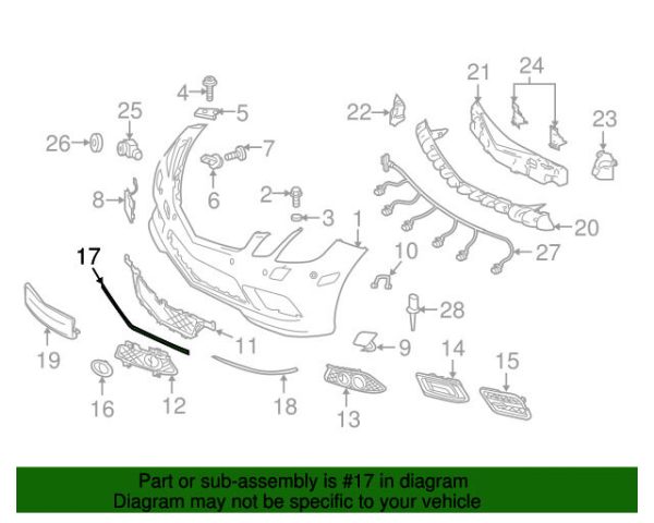 NEW GENUINE MERCEDES MB E CLASS C207 FRONT BUMPER CHROME MOULDING TRIM CENTER A2078852321 - Image 3