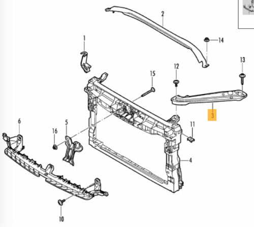 NEW GENUINE VOLKSWAGEN VW JETTA UPPER CROSS LOCK CARRIER RIGHT O/S 17A805932A - Image 2