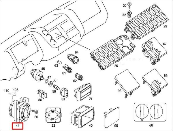 NEW GENUINE MERCEDES BENZ ACTROS ATEGO ECONIC HEADLIGHT SWITCH A0015453304 - Image 2