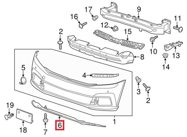 NEW GENUINE VOLKSWAGEN VW PASSAT B7 FRONT BUMPER LOWER SPOILER 561805903B 9B9 - Image 2