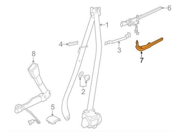 BMW NEW GENUINE 4 F32 SAFETY SEAT BELT EXTENDER RIGHT O/S HANDOVER ARM 72117352852 - Image 2