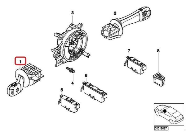 NEW BMW GENUINE E46 E39 E38 X3 X5 Z4 TURN SIGNAL SWITCH DIP - DIM CONTROL UNIT 61318363668 - Image 2