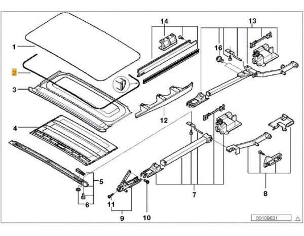 NEW GENUINE BMW 5 SERIES E39 7 SERIES E38 SUN ROOF SEAL GASKET 54128169710 - Image 2