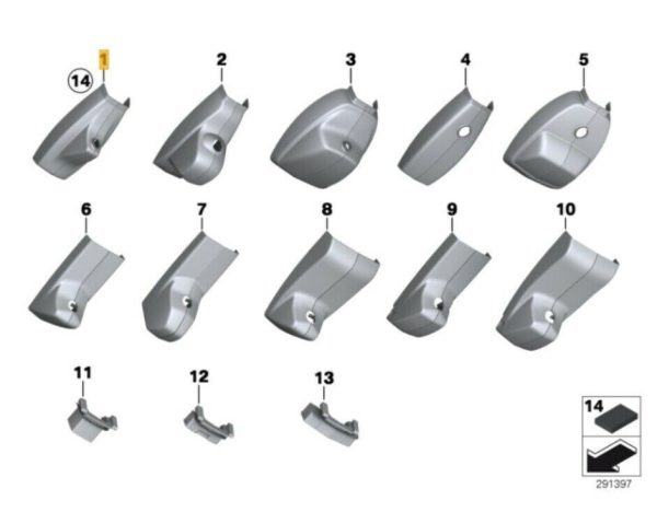 NEW GENUINE BMW 5 6 7 X3 SERIES INTERIOR MIRROR BASE PLATE COVER 51169177321 - Image 2