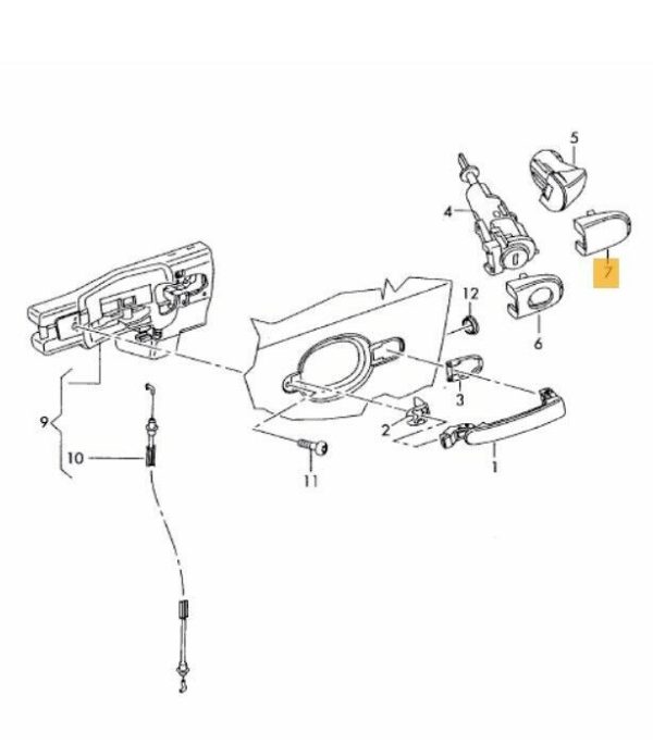 NEW GENUINE AUDI TT TTRS 03-14 PASSENGER DOOR HANDLE PRIMED COVER 3B4839879AGRU - Image 2