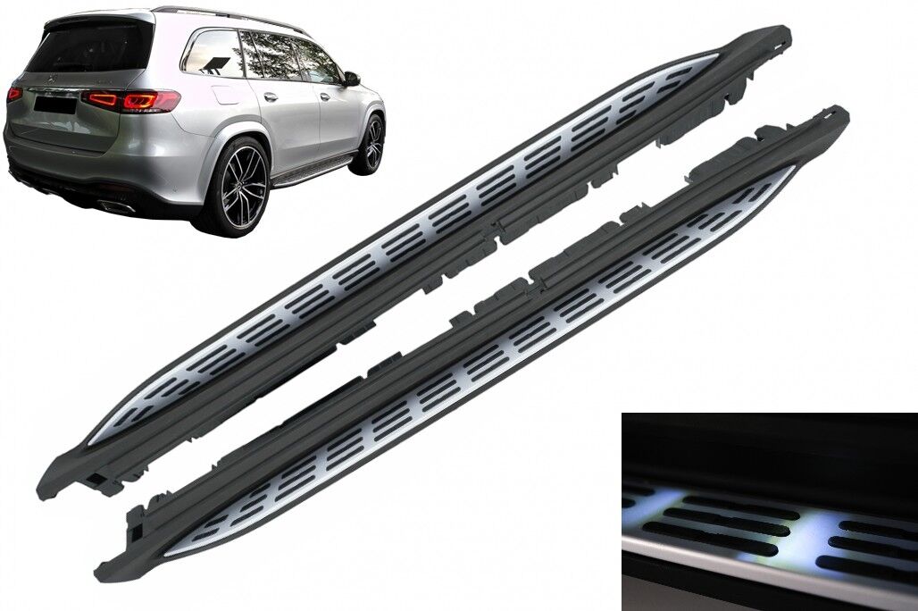 Running Boards Side Steps suitable for Mercedes GLS SUV X167 (2020-up) with LED Courtesy Light - Image 12