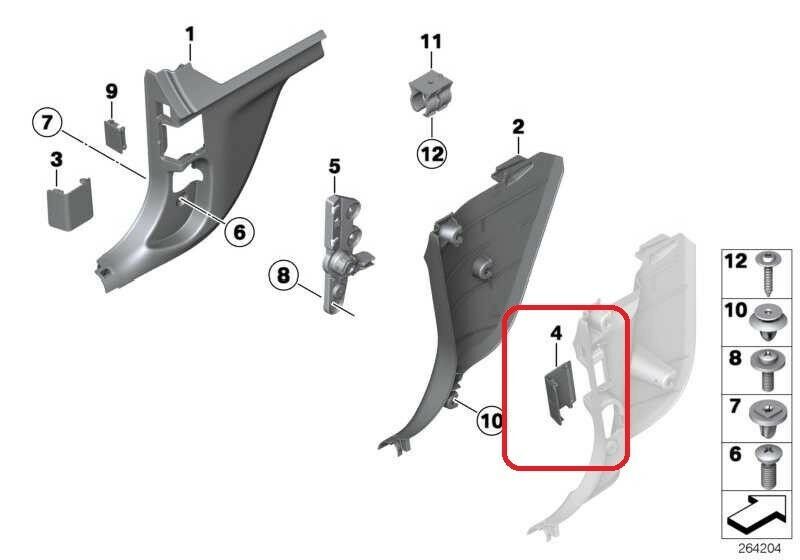 BMW GENUINE NEW F20 F21 F30 F31 F34 OBD COVER SOCKET BLACK RIGHT O/S RHD 51437272621 - Image 2