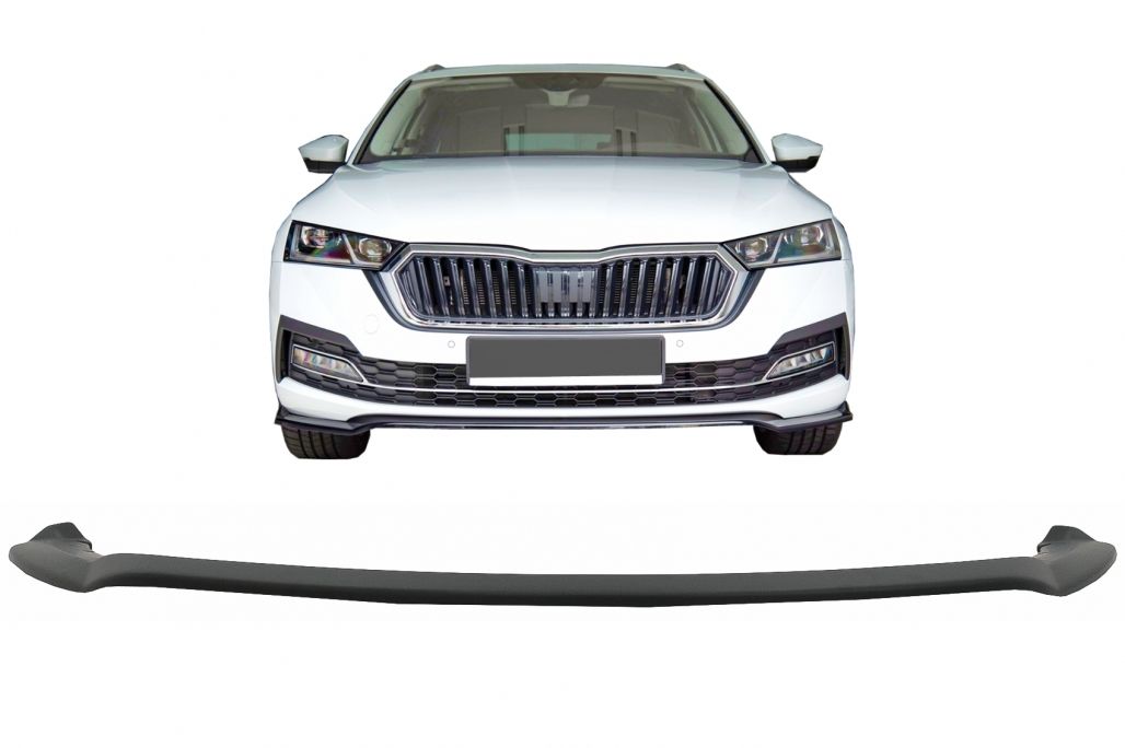 Front Bumper Spoiler Lip suitable for Skoda Octavia MK4 (2020-Up) Black