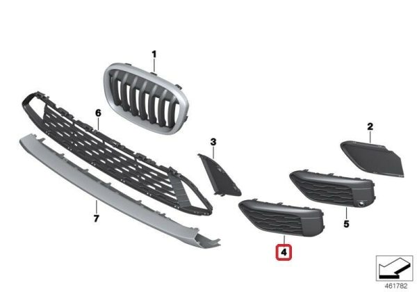 BMW GENUINE X1 SERIES F48 BASIS FRONT BUMPER LOWER GRID GRILLE SET LEFT RIGHT - Image 2