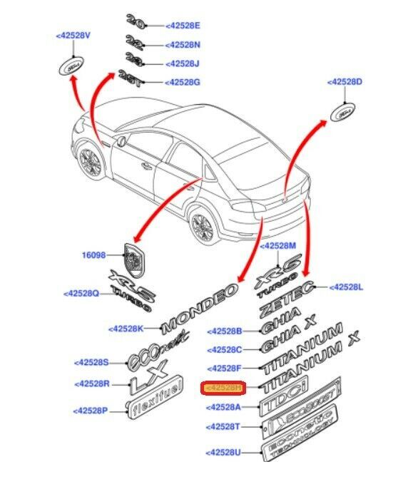 NEW GENUINE FORD S-MAX MONDEO REAR CHROME TITANIUM X INSCRIPTION BADGE EMBLEM 1808124 - Image 2