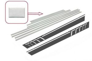 Door Moldings Strips Brushed Aluminum with Side Decals Sticker Vinyl Dark Grey for MERCEDES G-class W463 (1989-2015)