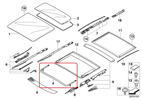 BMW NEW GENUINE 5 SERIES E61 SINCE 2008/09 SUNROOF SLIPSTREAM DEFLECTOR 54107227895 - Image 2