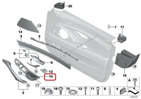 BMW NEW F10 F11 INTERIOR DOOR HANDLE RIGHT OYSTER RHD FITS WITH FOLDING MIRROR 51417225880 - Image 2