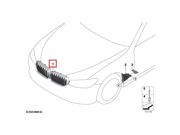 NEW GENUINE BMW G30 G31 LCI FRONT KIDNEY SHADOW LINE GRILL TRIM FITS WITH ICAM 51129852169 - Image 2