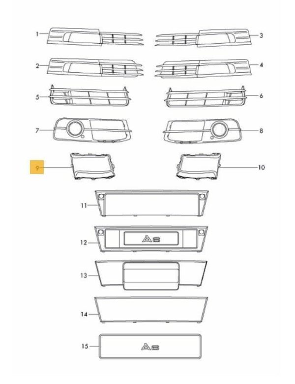 NEW GENUINE AUDI A6 C6 2005-2008 FRONT BUMPER GRILL BLACK COVER TRIM RIGHT O/S 4F080724601C - Image 2