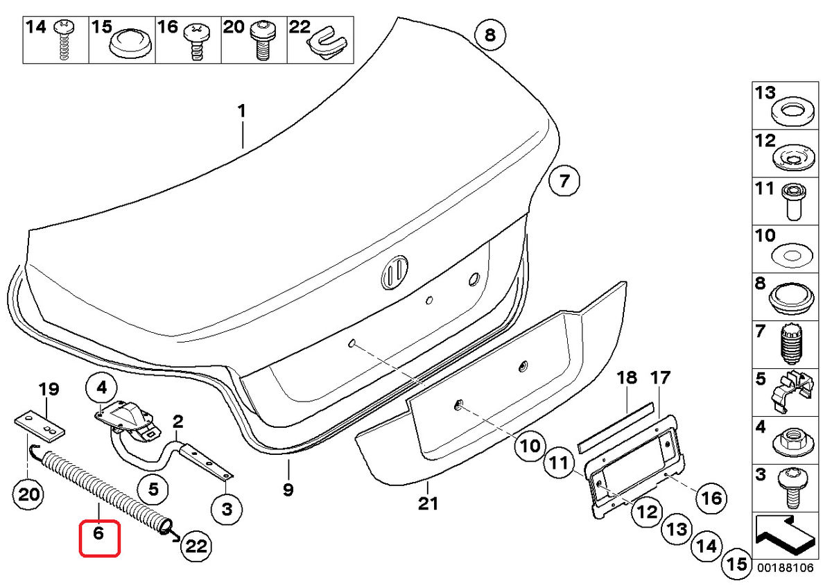 BMW NEW GENUINE 5 SERIES E60 REAR TRUNK LID TENSION SPRING 51247045884 - Image 2