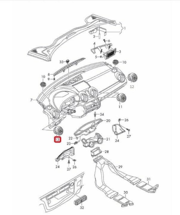 NEW GENUINE AUDI A1 2011-2014 AIR FLOW DRIVER SIDE VENT LEFT N/S 8X1820901 6PS - Image 2