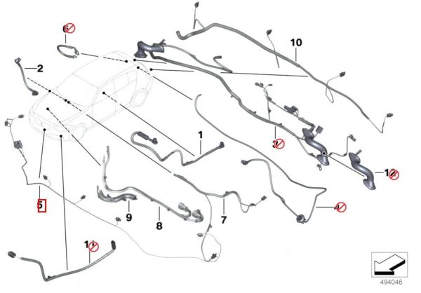 NEW GENUINE BMW F30 F31 F32 F34 FRONT PDC PARKING WIRING LOOM 61129326026 - Image 2