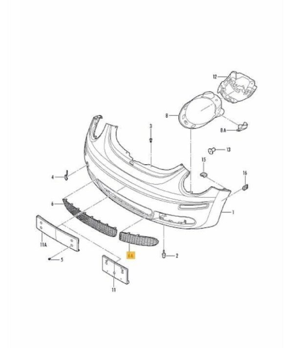 NEW GENUINE VW BEETLE 2006-2010 FRONT BUMPER LOWER FOG LIGHT GRILL LEFT N/S 1C0807683J01C - Image 2