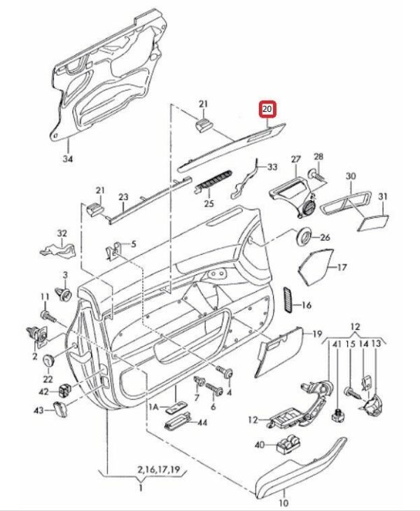 NEW GENUINE AUDI A6 C6 LEFT N/S FRONT DOOR CARD ALUMINIUM TRIM 4F08674091MJ - Image 2