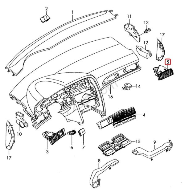 NEW GENUINE AUDI A6 C6 2005-2008 AIR FLOW PASSENGER SIDE VENT 4F1820902B 1HA - Image 2