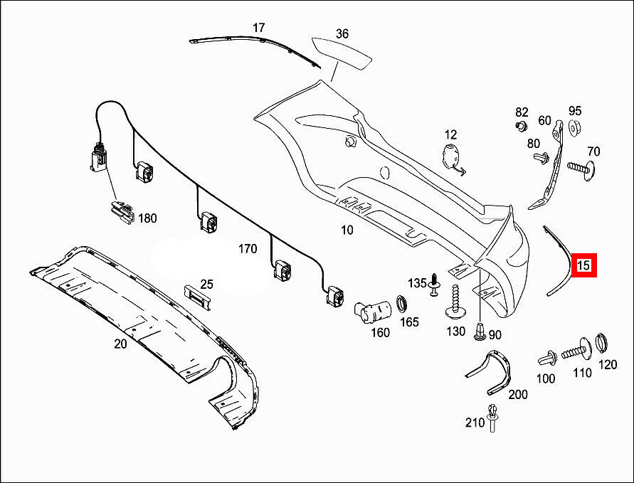 NEW GENUINE MERCEDES BENZ A CLASS W169 REAR BUMPER CHROME MOLDING TRIM LEFT N/S A1698850921 - Image 2