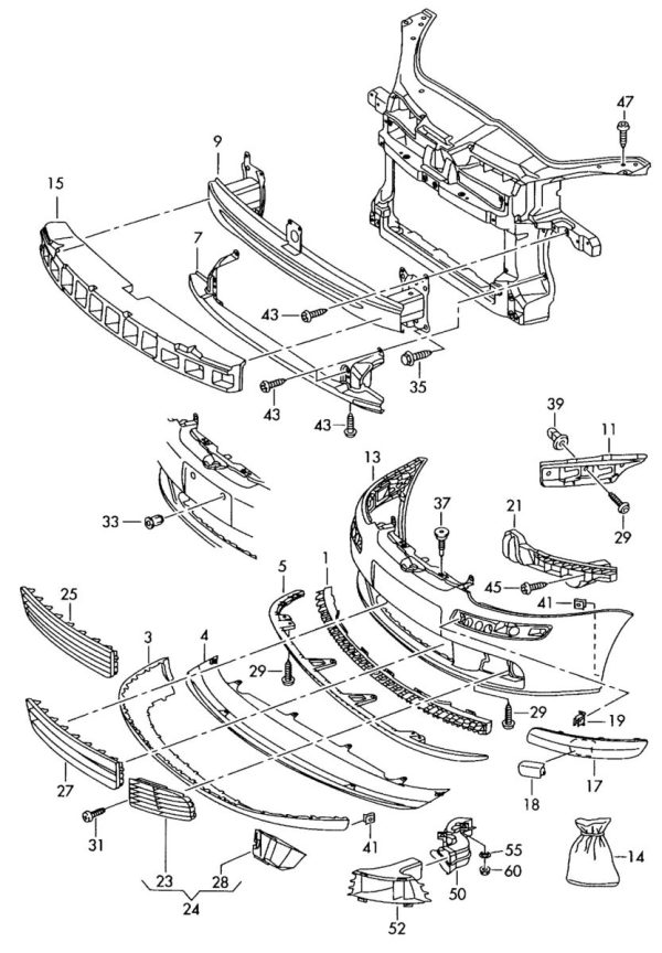 NEW GENUINE VOLKSWAGEN GOLF JETTA V MK5 FRONT BUMPER N/S LEFT BRACKET 1K0807183 - Image 2