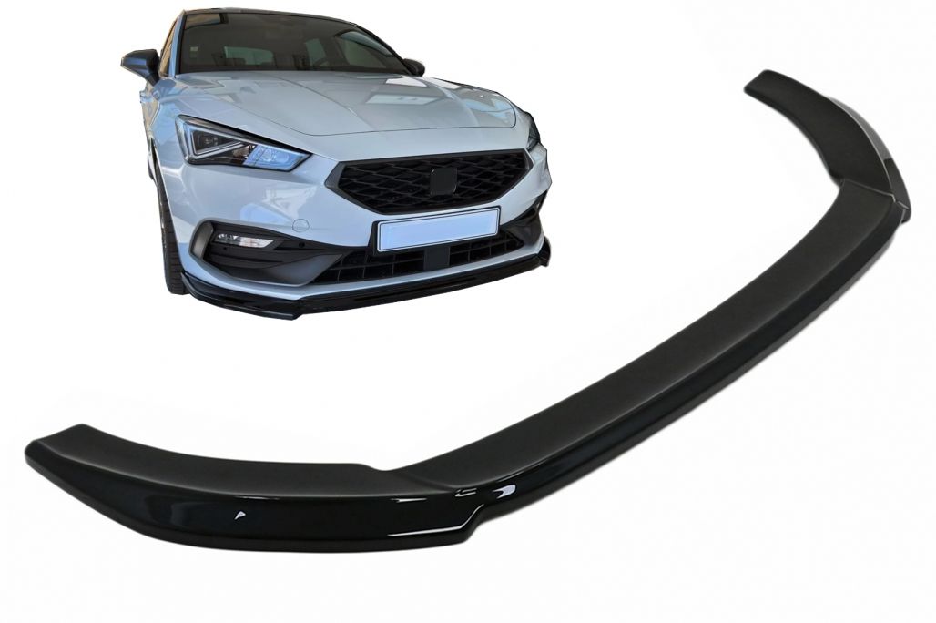 Front Bumper Spoiler Lip suitable for Seat Leon MK4 FR (2020-up) Piano Black