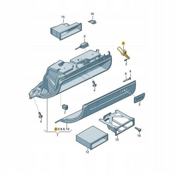 NEW GENUINE AUDI A3 A4 Q5 RS5 GLOVE BOX DAMPER LIGHT SWITCH LHD 8K1880324 - Image 2
