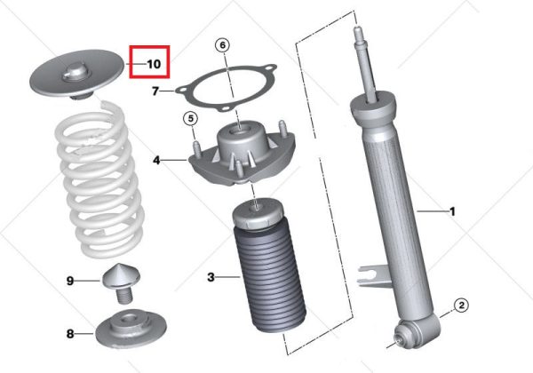 BMW NEW GENUINE X5 X6 F15 F16 E70 E71 UPPER REAR RUBBER SPRING PAD 33536857006 - Image 2