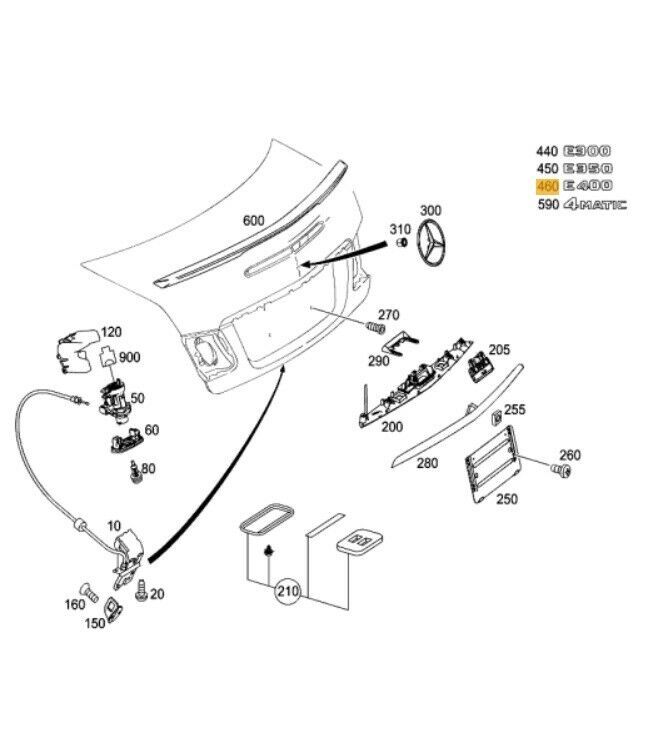 NEW GENUINE MERCEDES BENZ E CLASS REAR TRUNK E 400L LETTERING CHROME BADGE A2128176915 - Image 2