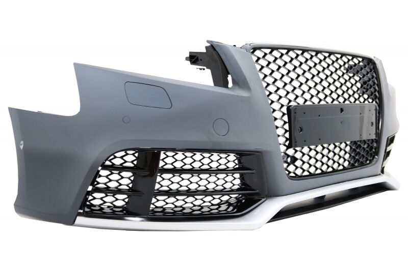 Front Bumper suitable for AUDI A5 8T Pre Facelift (2008-2011) with Bumper Add-On Spoiler Lip RS5 Design Real Carbon - Image 4