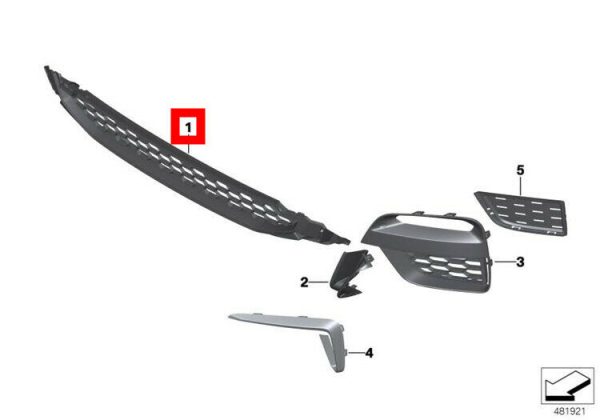 NEW GENUINE BMW X3 G01 X4 G02 FRONT M SPORT BUMPER CENTER GRILLE 51118064599 - Image 2