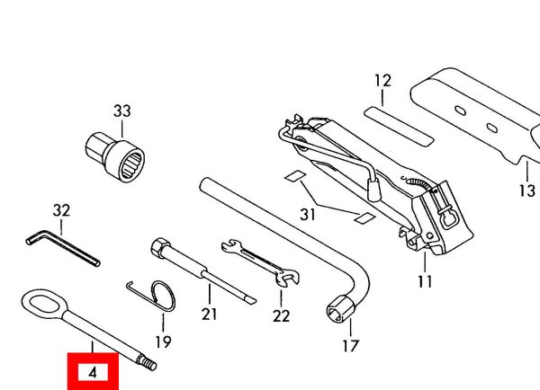 NEW GENUINE VW TRANSPORTER CARAVELLE T5 T6 FRONT EXTENDED TOWING HOOK 7E0807401 - Image 2