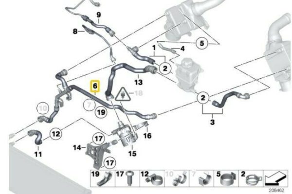 NEW GENUINE BMW 5 SERIES F07 F10 F11 F12 F13 ENGINE COOLANT PIPE HOSE 17127592649 - Image 2