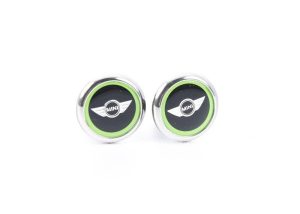 MINI GENUINE COOPER DOOR LOCK PIN CAPS PINS ACCENT VIVID GREEN WINGS 82292358508