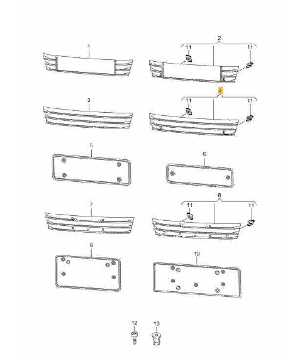 NEW GENUINE AUDI A7 15-18 FRONT GRILL NUMBER PLATE FILLER DELETE GLOSS BLACK 4G8807287JT94 - Image 2