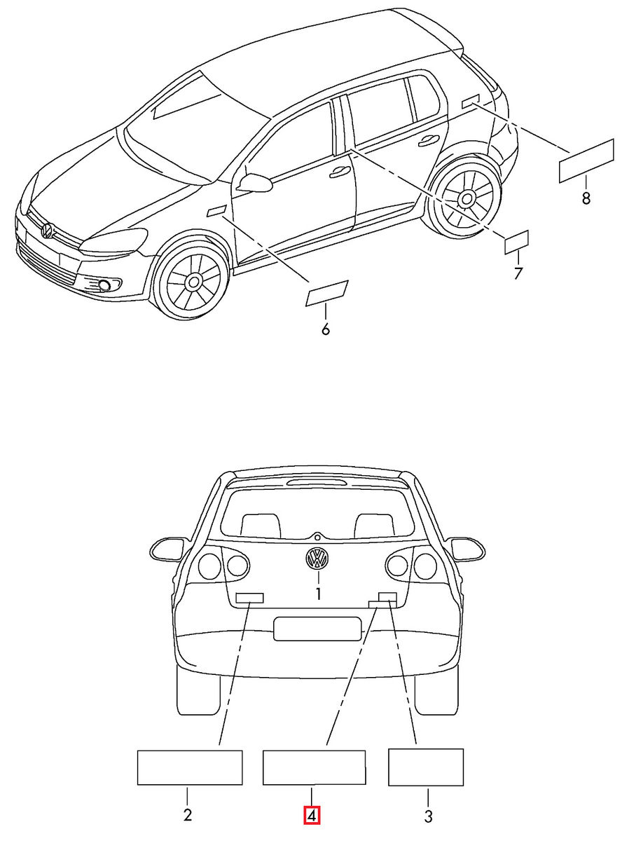 NEW GENUINE VW GOLF PASSAT 4MOTION CHROME BLACK BADGE EMBLEM TRUNK 3C0853675DFXC - Image 2