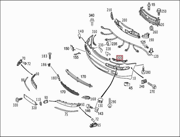 NEW GENUINE MERCEDES BENZ MB S CLASS W220 FRONT BUMPER SEAL COVER LEFT N/S A2208850198 - Image 2