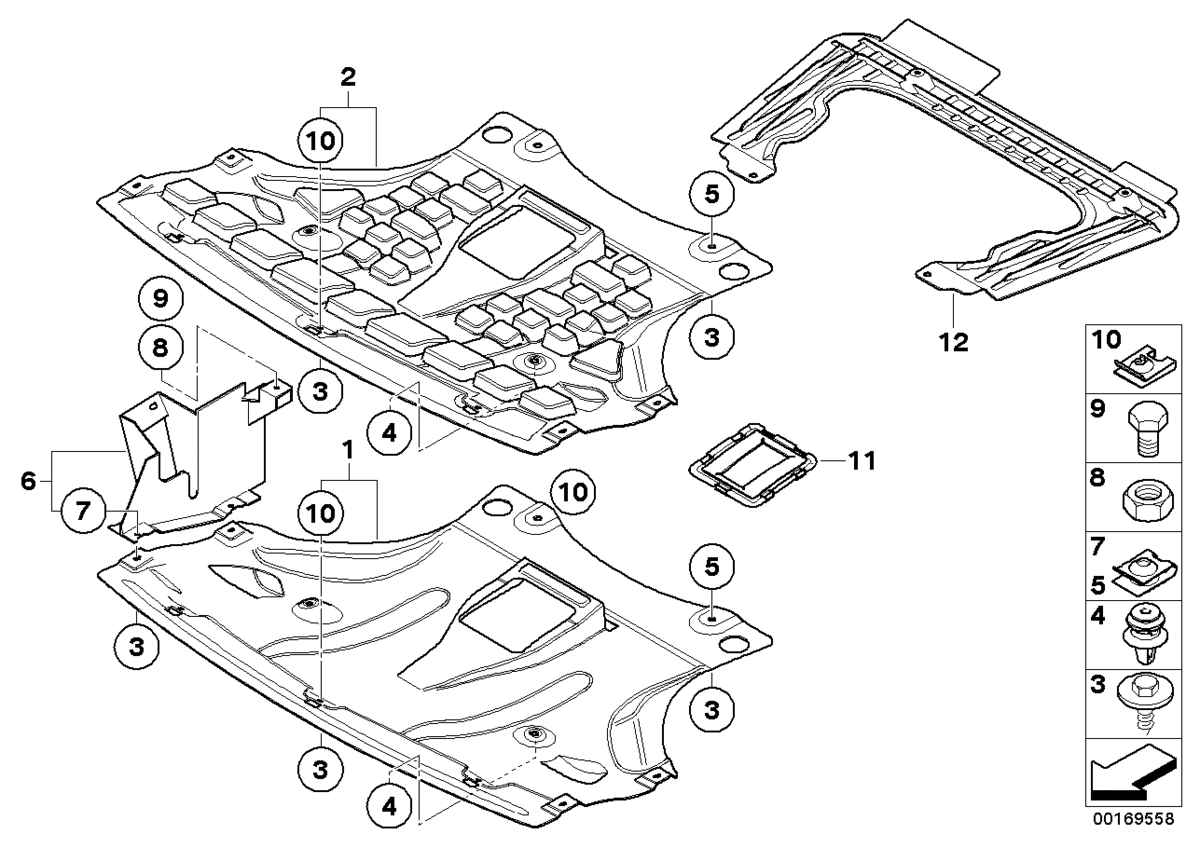 BMW NEW GENUINE E83 04-11 ENGINE COMPARTMENT UNDERHOOD SPLASH SHIELD 51713402370 - Image 2