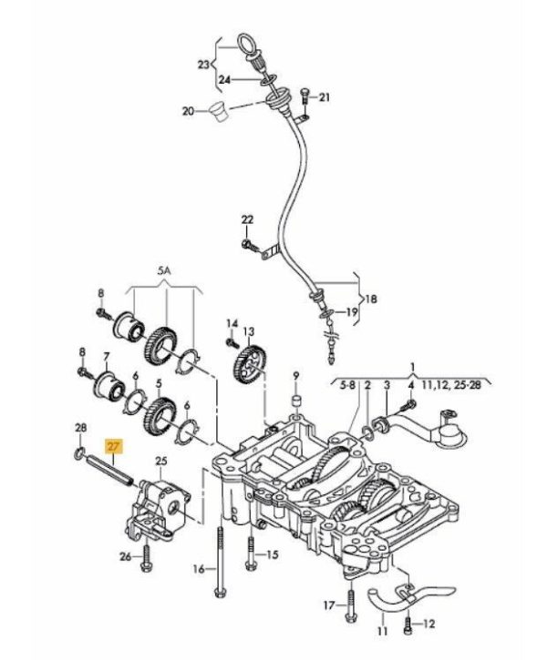 NEW GENUINE AUDI VW SKODA SEAT 2.0TDI ENGINE OIL PUMP HEX BALANCE SHAFT 100MM 03G115281E - Image 2