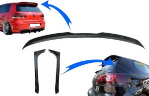 Roof Spoiler Add On Wing with Trunk Rear Window Fin Spoiler suitable for VW Golf 6 GTI / R MK6 Hatchback (2008-2012) Piano Black