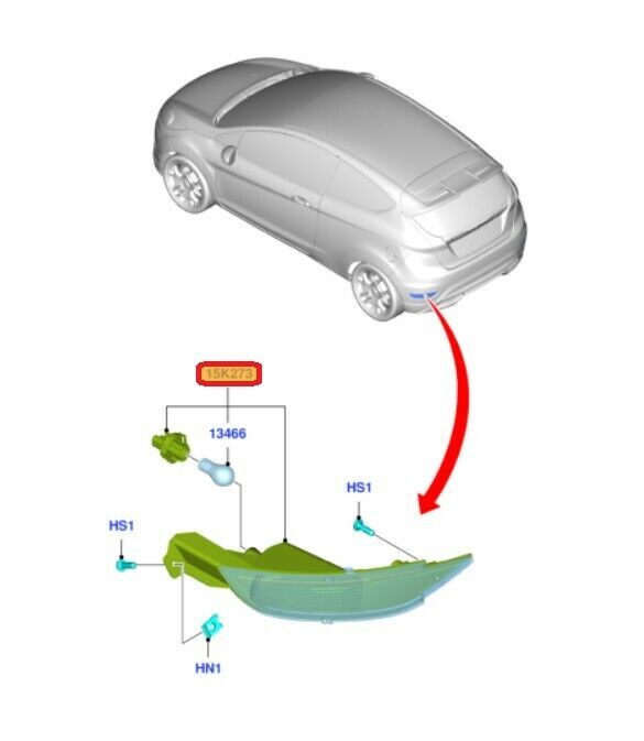 NEW GENUINE FORD FIESTA 08-17 C-MAX 10-17 REAR LOWER FOG LIGHT LEFT N/S LHD 2168298 - Image 2