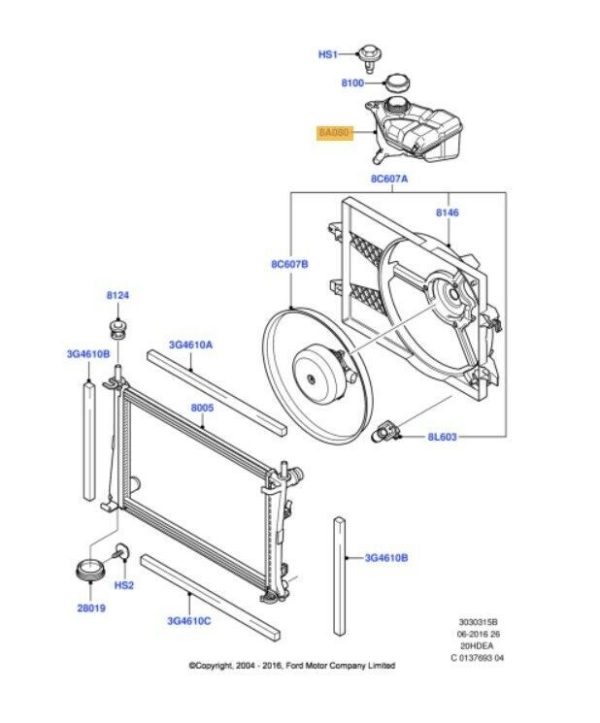 NEW GENUINE FORD FIESTA MK5 RADIATOR OVERFLOW EXPANSION TANK 1349989 - Image 2