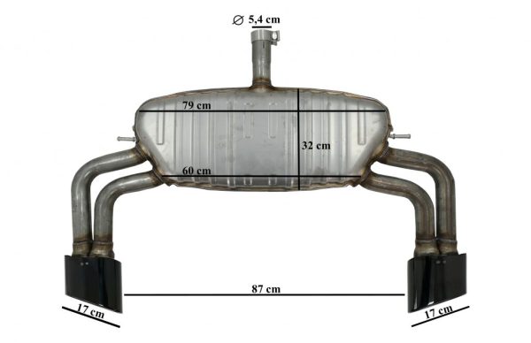 Complete Exhaust System suitable for AudiI A3 8V Sedan / Cabrio (2012-2019) RS3 Design Piano Black Tips - Image 7