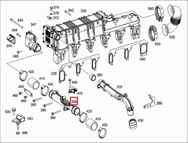 NEW GENUINE MERCEDES BENZ ACTROS EXHAUST GAS RECIRCULATION LINE A4701401908 - Image 2