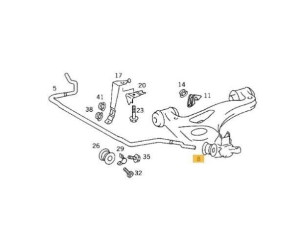 NEW GENUINE MERCEDES BENZ C CLK E SL SLK CLASS FRONT ANTI ROLL BAR BUSH OUTER A1243232385 / A1243234985 - Image 2