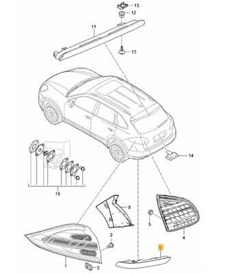 NEW GENUINE PORSCHE CAYENNE 14-17 REAR BUMPER LOWER FOG LIGHT RIGHT O/S 95863110610 - Image 2